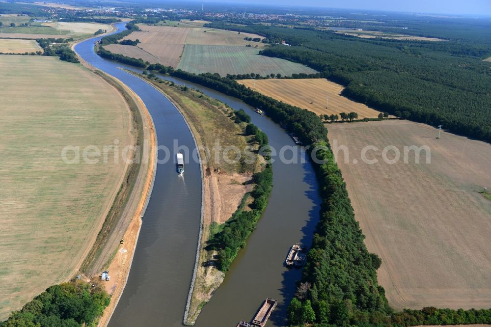 Aerial image Seedorf - River construction site at the Elbe-Havel-Canal in the state Saxony-Anhalt