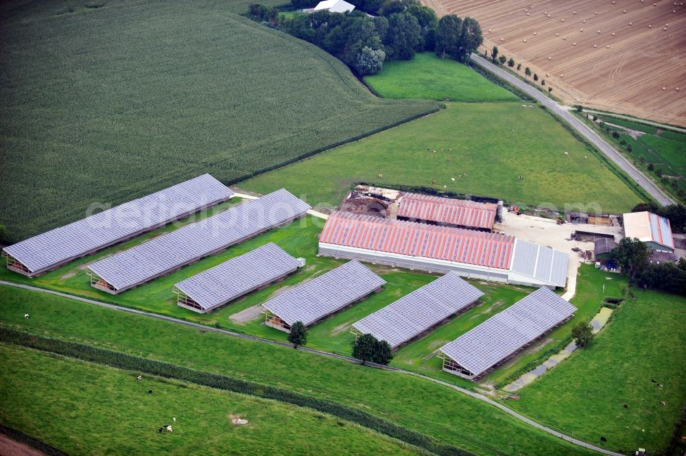 Aerial photograph Groven - View of an area for round bale storage with photovoltaics in Groven in the state Schleswg-Holstein