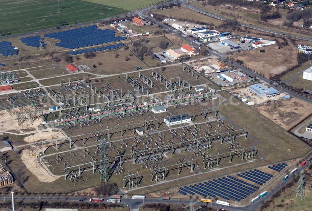 Aerial image Neuenhagen bei Berlin - Power substation in the industrial area Neuenhagen in Brandenburg