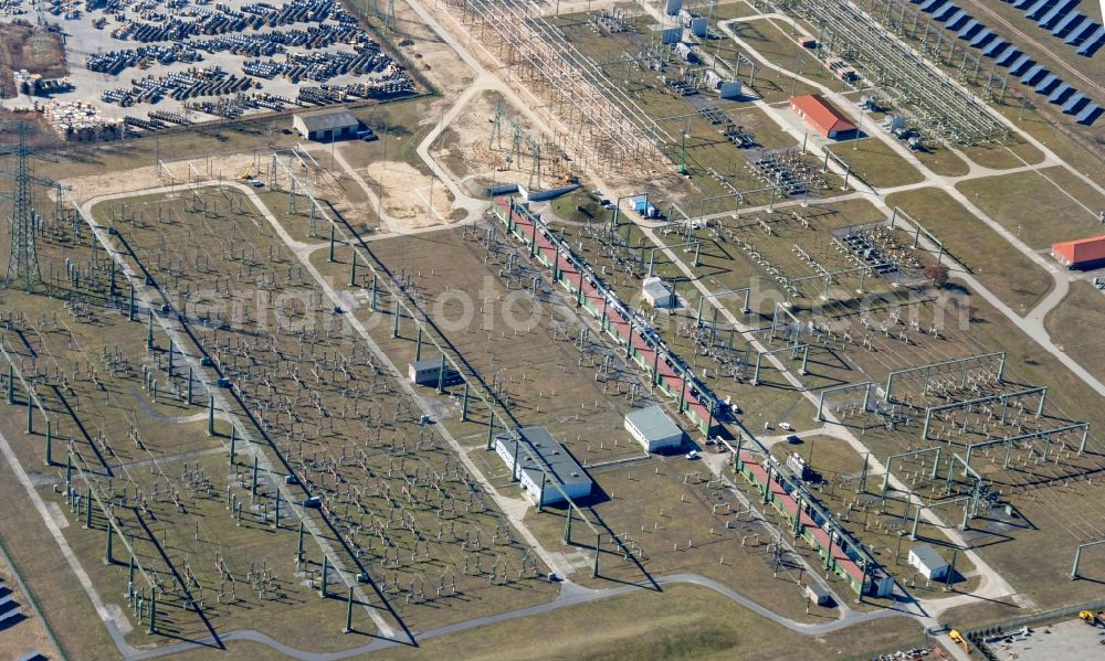 Neuenhagen bei Berlin from above - Power substation in the industrial area Neuenhagen in Brandenburg