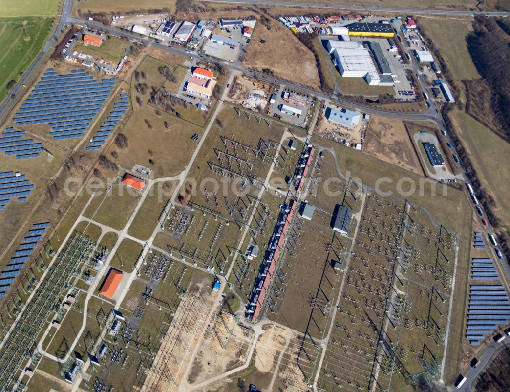 Aerial photograph Neuenhagen bei Berlin - Power substation in the industrial area Neuenhagen in Brandenburg