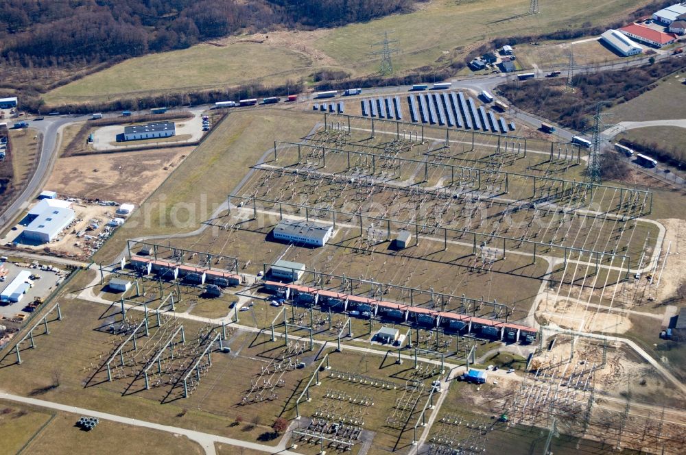 Neuenhagen bei Berlin from above - Power substation in the industrial area Neuenhagen in Brandenburg