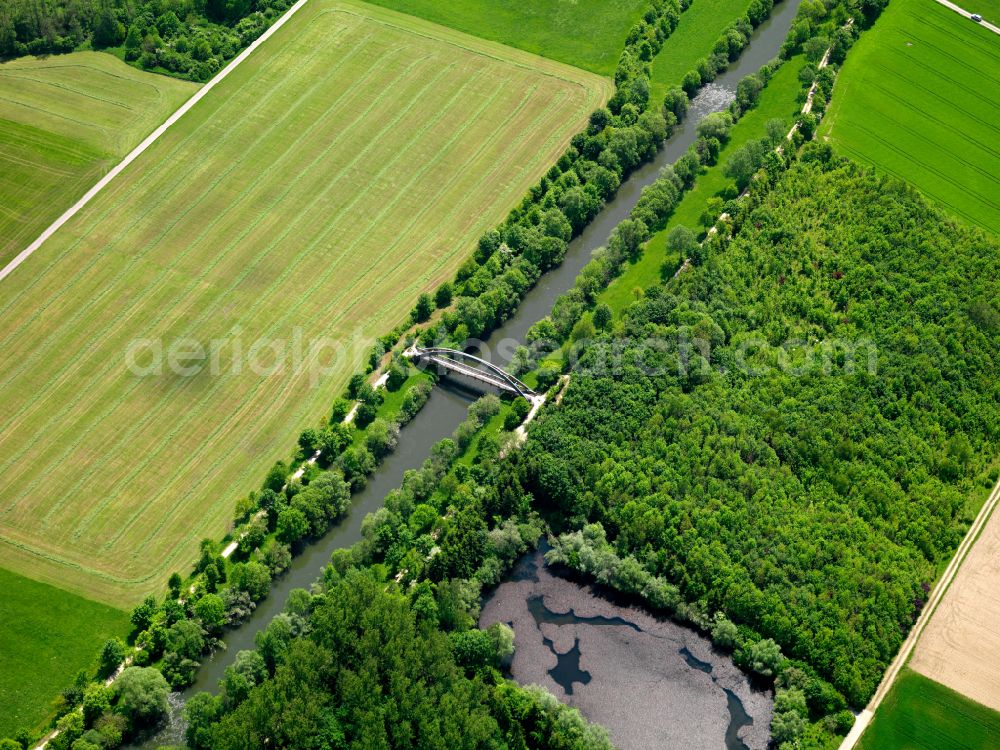 Altheim from the bird's eye view: Structures on agricultural fields in Altheim in the state Baden-Wuerttemberg, Germany