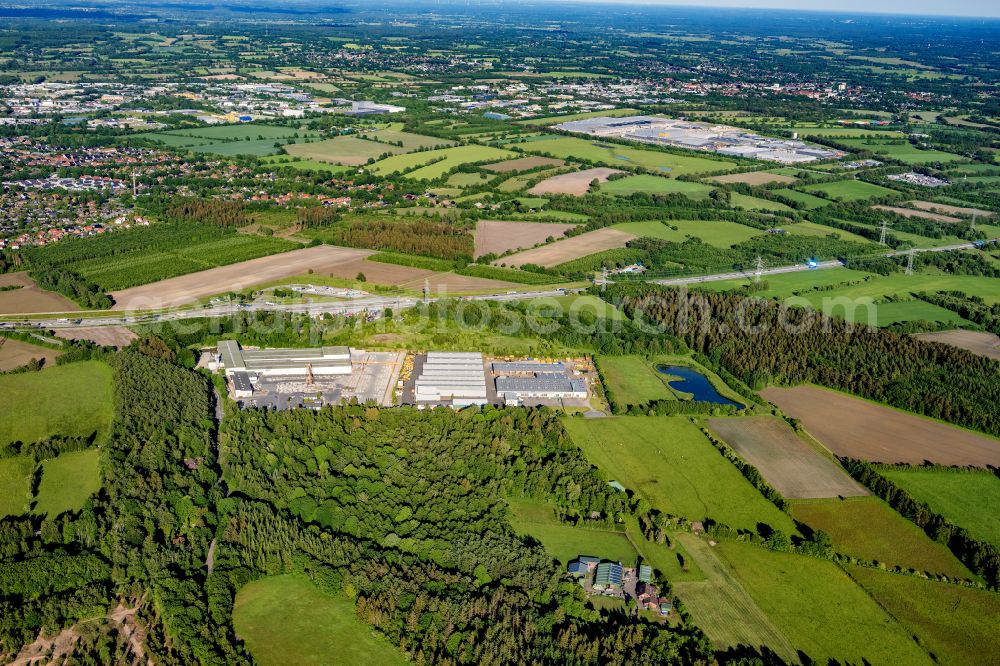 Aerial photograph Alveslohe - Structures on agricultural fields in Alveslohe in the state Schleswig-Holstein, Germany