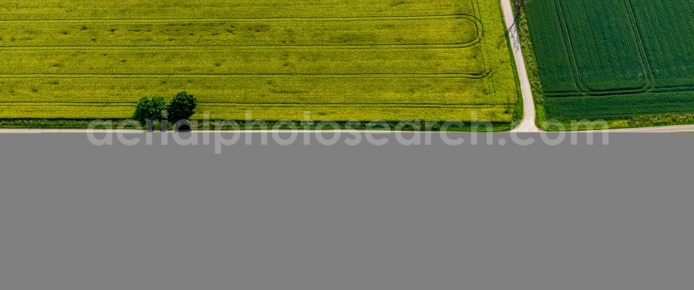 Aerial image Ampen - Structures on agricultural fields in Ampen at Ruhrgebiet in the state North Rhine-Westphalia, Germany