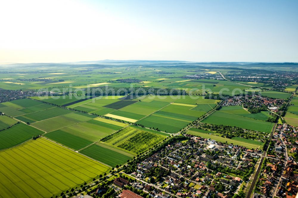 Asel from above - Structures on agricultural fields in Asel in the state Lower Saxony, Germany