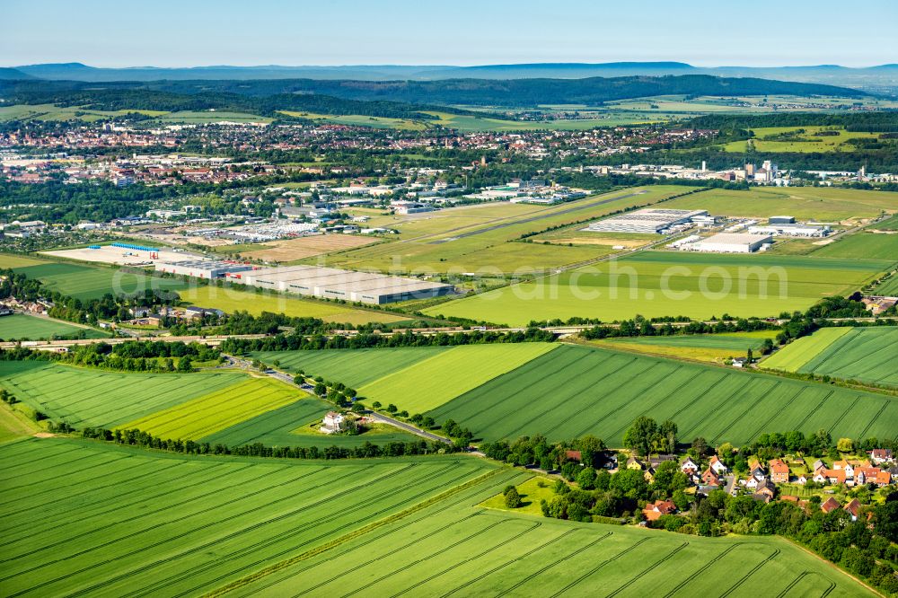 Asel from the bird's eye view: Structures on agricultural fields in Asel in the state Lower Saxony, Germany