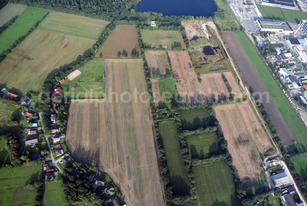 Aerial image Aurich - Structures on agricultural fields in Aurich in the state Lower Saxony