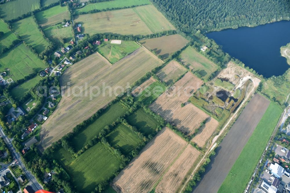 Aerial photograph Aurich - Structures on agricultural fields in Aurich in the state Lower Saxony