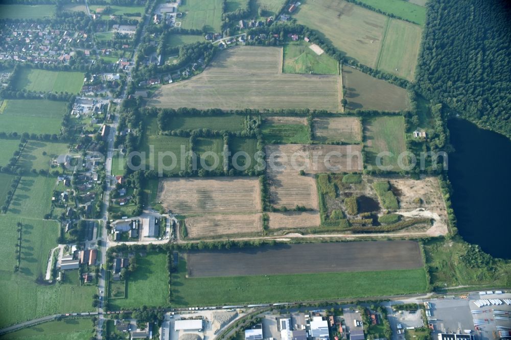 Aerial image Aurich - Structures on agricultural fields in Aurich in the state Lower Saxony