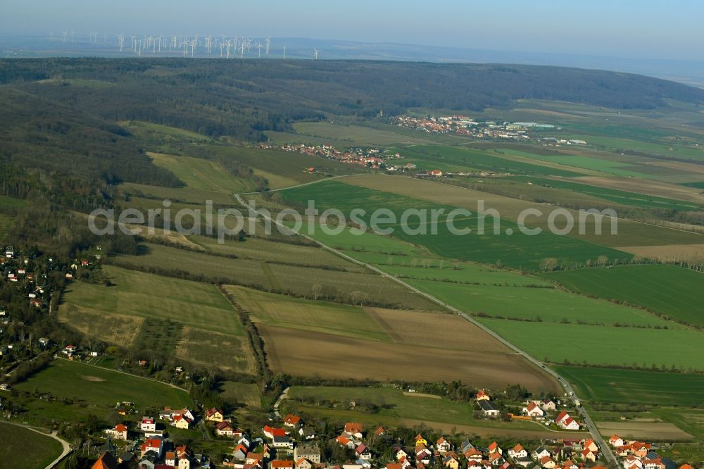 Witterda from the bird's eye view: Structures on agricultural fields and meadows in the state of Thuringia, Germany