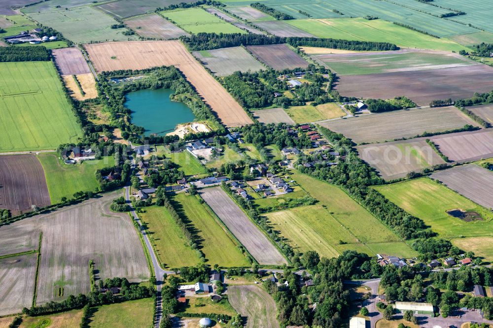 Aerial image Bramstedtlund - Structures on agricultural fields in Bramstedtlund at Nordfriesland in the state Schleswig-Holstein, Germany