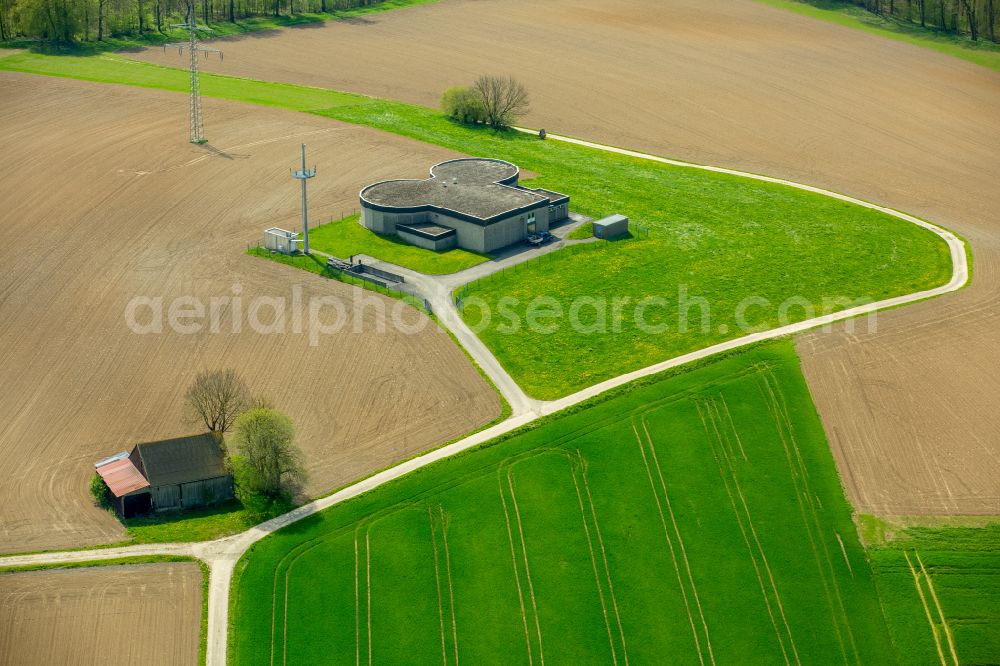 Aerial image Brilon - Structures on agricultural fields in Brilon at Sauerland in the state North Rhine-Westphalia, Germany