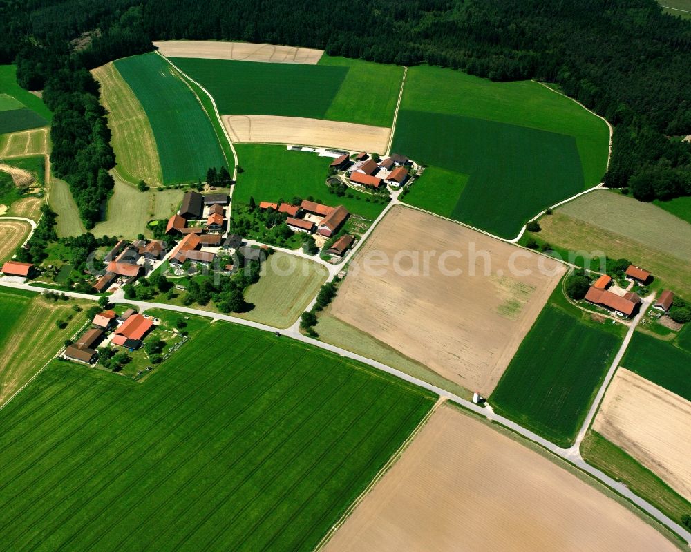 Aerial image Bärnsham - Structures on agricultural fields in Bärnsham in the state Bavaria, Germany