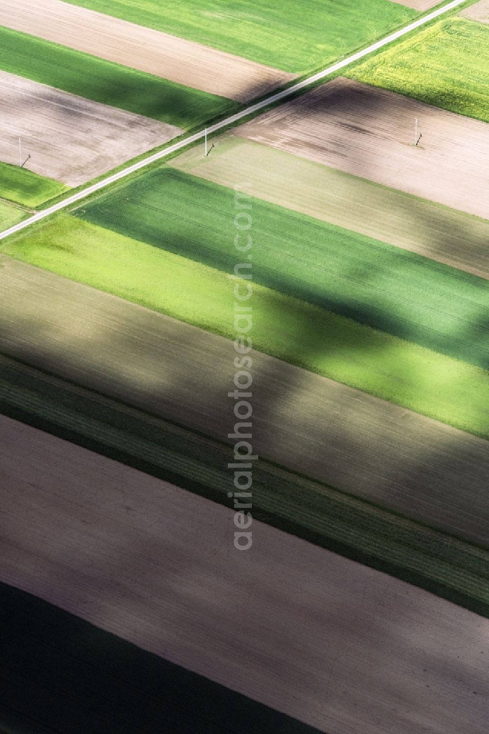 Gunzenhausen from the bird's eye view: Structures on agricultural fields in Gunzenhausen in the state Bavaria, Germany