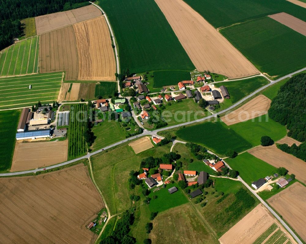 Aerial image Haingersdorf - Structures on agricultural fields in Haingersdorf in the state Bavaria, Germany