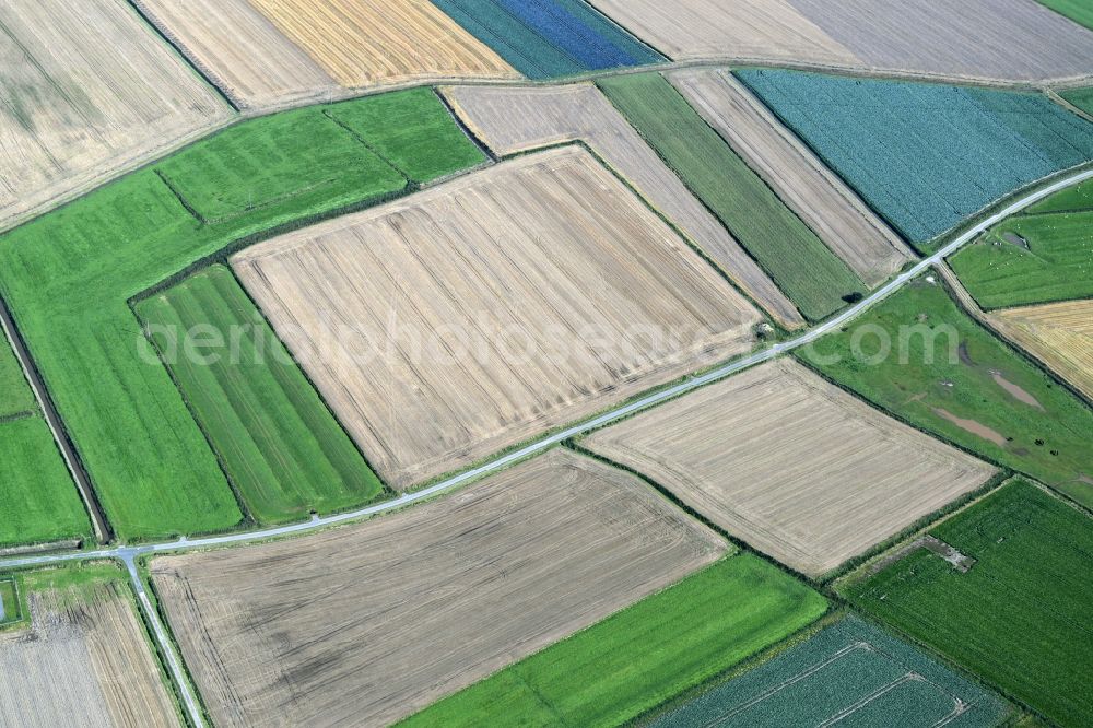 Aerial photograph Helse - Structures on agricultural fields in Helse in the state Schleswig-Holstein