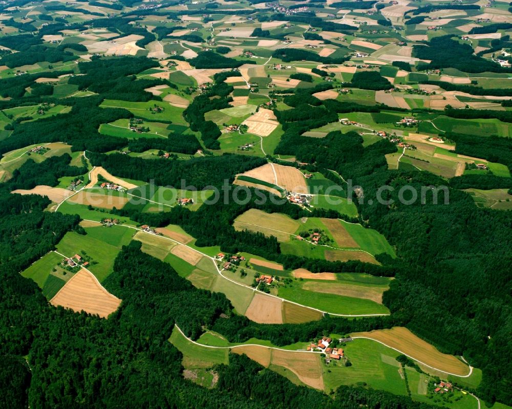 Kirchdorf am Inn from the bird's eye view: Structures on agricultural fields in Kirchdorf am Inn in the state Bavaria, Germany