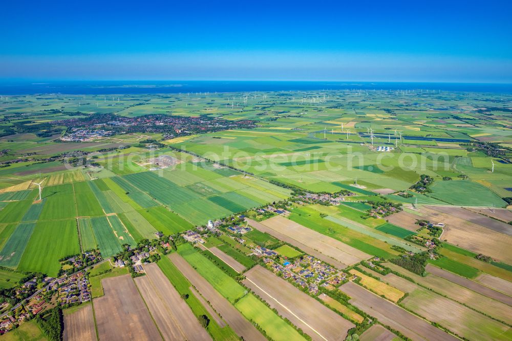 Aerial photograph Klixbüll - Structures on agricultural fields in Klixbuell in the state Schleswig-Holstein, Germany