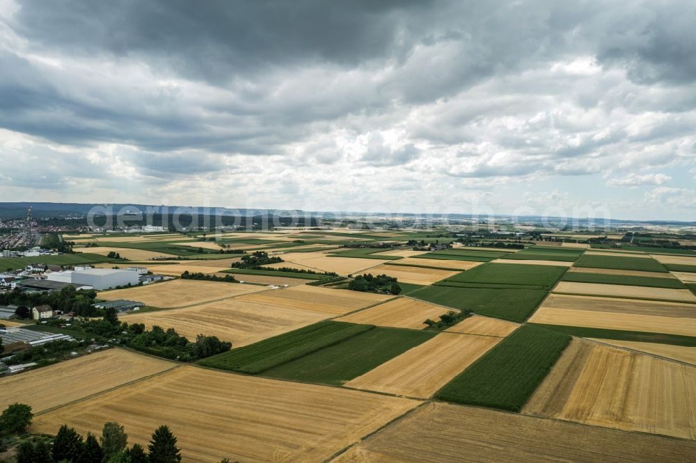 Aerial image Kornwestheim - Structures on agricultural fields in Kornwestheim in the state Baden-Wuerttemberg