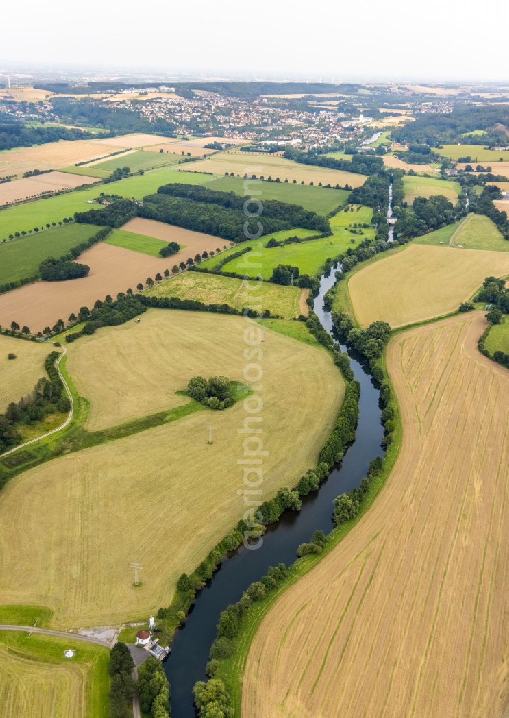 Aerial image Menden (Sauerland) - Structures on agricultural fields in Menden (Sauerland) in the state North Rhine-Westphalia, Germany