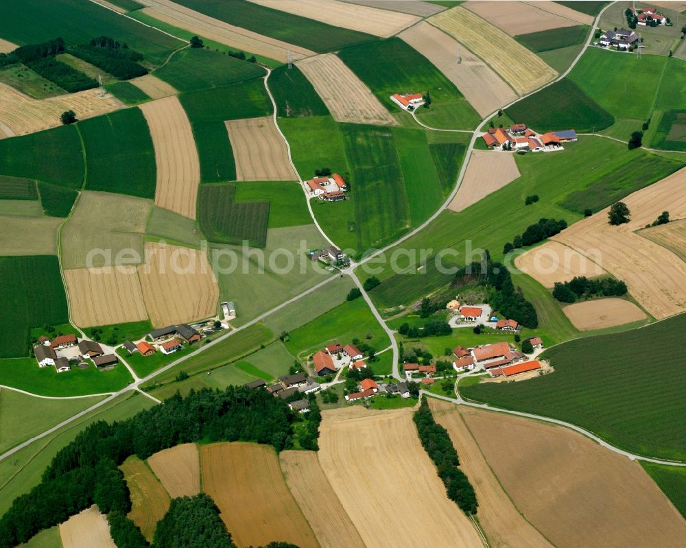 Neukirchen from above - Structures on agricultural fields in Neukirchen in the state Bavaria, Germany