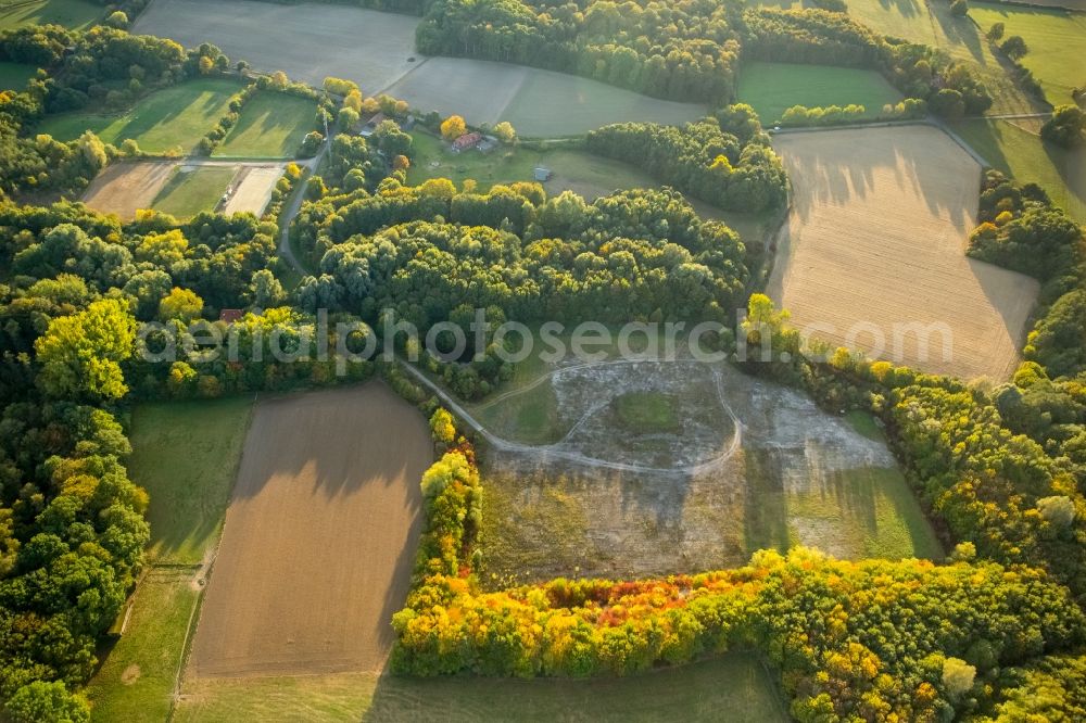 Aerial image Werne - Structures on agricultural fields in the district Ruhr Metropolitan Area in Werne in the state North Rhine-Westphalia