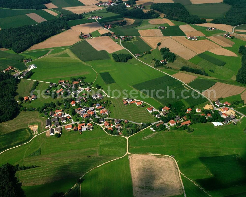 Aerial photograph Pischelsdorf - Structures on agricultural fields in Pischelsdorf in the state Bavaria, Germany