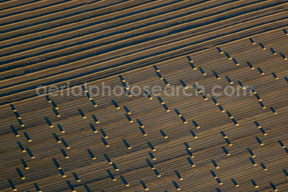 Aerial photograph Querfurt - Structures on agricultural fields in Querfurt in the state Saxony-Anhalt, Germany