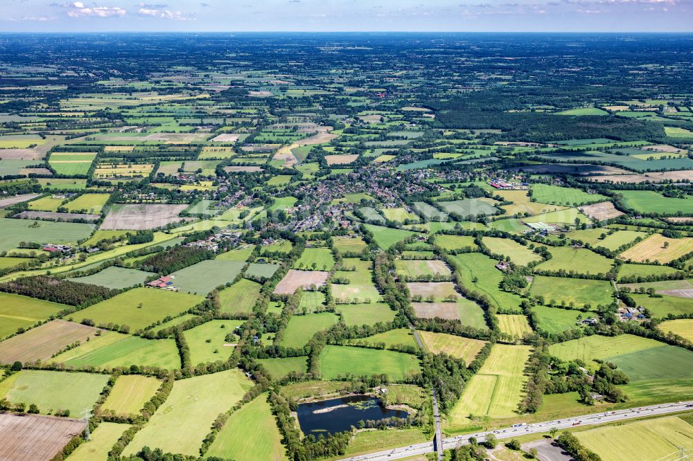 Aerial photograph Schmalfeld - Structures on agricultural fields in Schmalfeld in the state Schleswig-Holstein, Germany