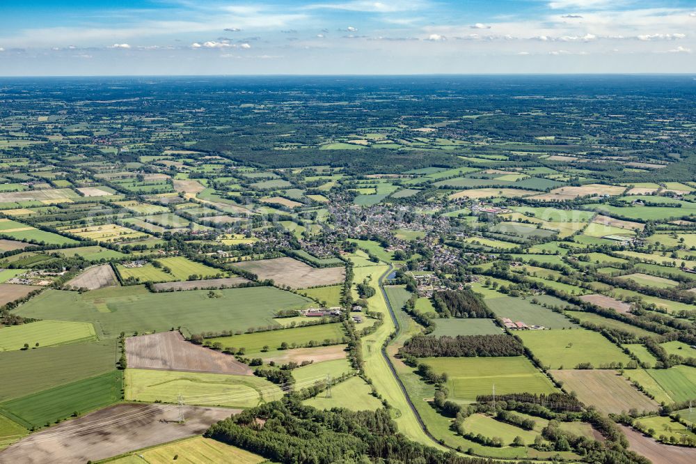 Aerial image Schmalfeld - Structures on agricultural fields in Schmalfeld in the state Schleswig-Holstein, Germany