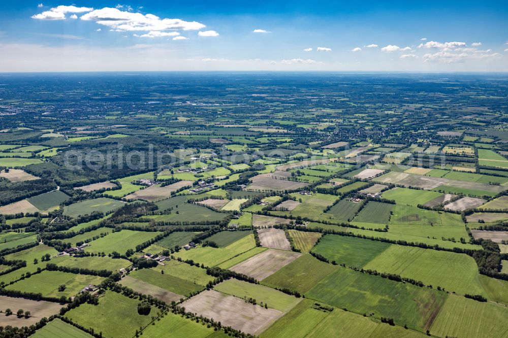 Aerial photograph Schmalfeld - Structures on agricultural fields in Schmalfeld in the state Schleswig-Holstein, Germany