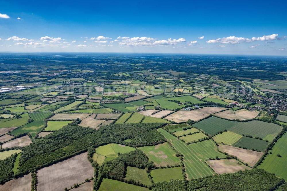 Schmalfeld from the bird's eye view: Structures on agricultural fields in Schmalfeld in the state Schleswig-Holstein, Germany