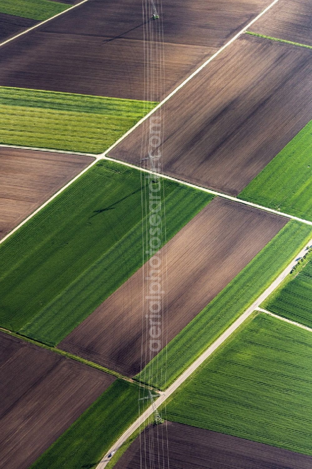 Aerial image Schwörsheim - Structures on agricultural fields in Schwoersheim in the state Bavaria, Germany