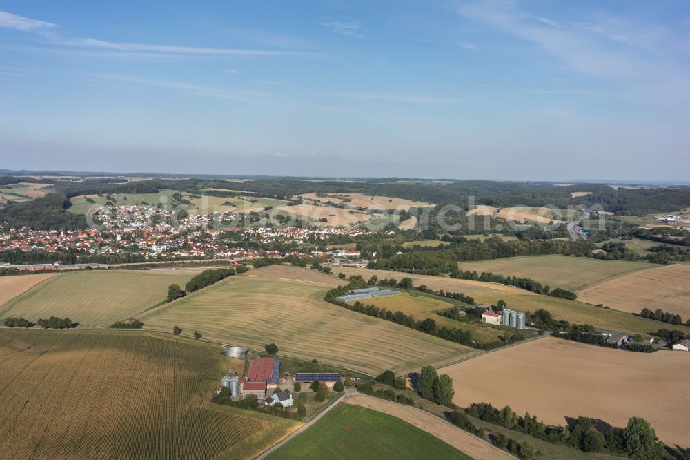 Sinsheim from above - Structures on agricultural fields in Sinsheim in the state Baden-Wuerttemberg