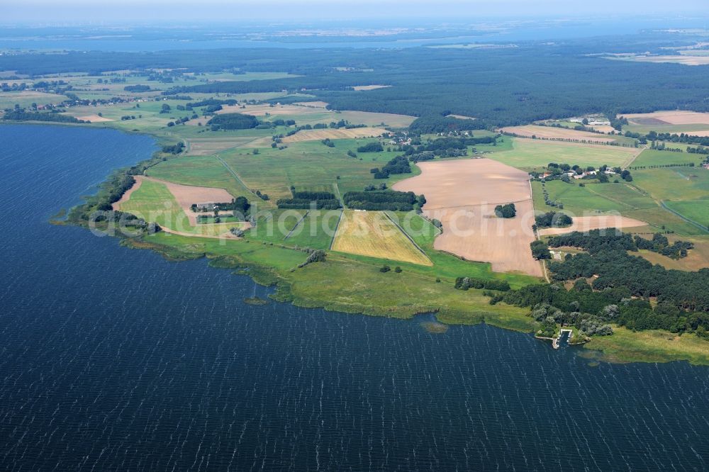 Dargen from above - Structures on agricultural fields at Stettin Lagoon in Dargen in the state Mecklenburg - Western Pomerania