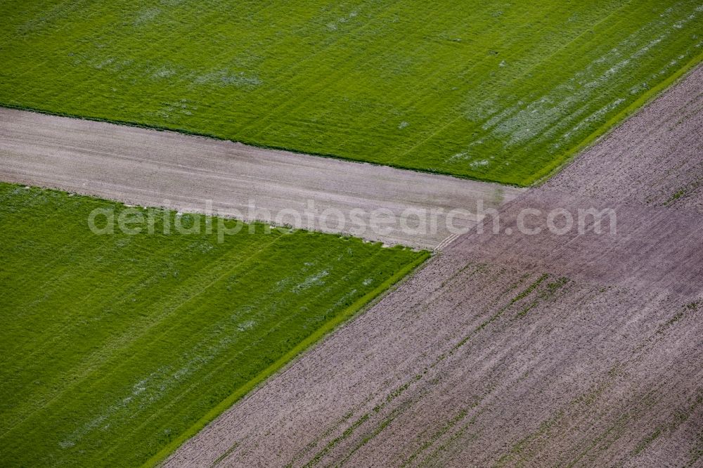 Aerial photograph Werneuchen - Structures on agricultural fields in Werneuchen in the state Brandenburg