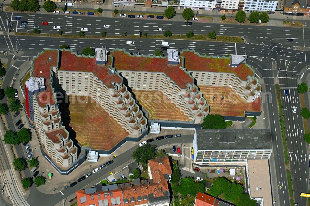 Braunschweig from above - Student Residence - Building Affenfelsen on Rebenring in the district Nordstadt in Brunswick in the state Lower Saxony, Germany