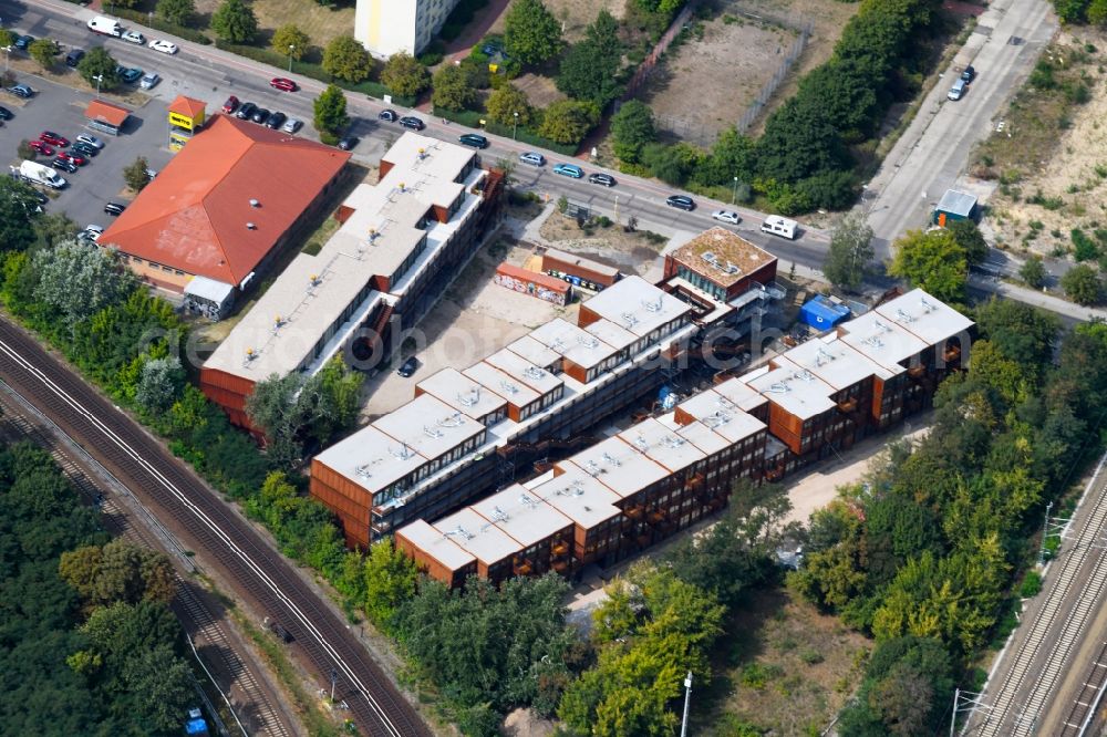 Aerial image Berlin - Student Residence - Building on Eichbuschallee in the district Treptow in Berlin, Germany