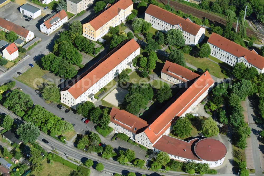 Aerial image Senftenberg - Student Residence - Building Studentenwerk - Studentenhaus on Grossenhainer Strasse in Senftenberg in the state Brandenburg, Germany