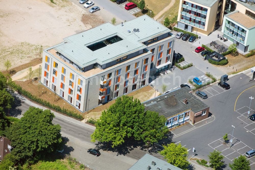 Aerial image Kleve - Student Residence - Building of Studierendenwerk on Flutstrasse in Kleve in the state North Rhine-Westphalia, Germany