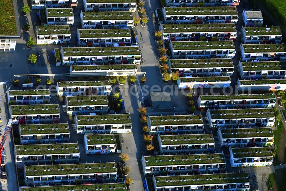 Aerial image München - Student Residence - Building Olympiadorf in the district Milbertshofen-Am Hart in Munich in the state Bavaria, Germany