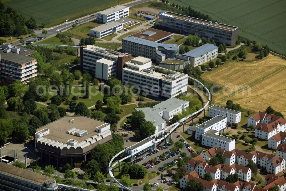 Dortmund from the bird's eye view: Student Village 2 - a row house residential settlement on the campus of the Technical University TU Dortmund in North Rhine-Westphalia