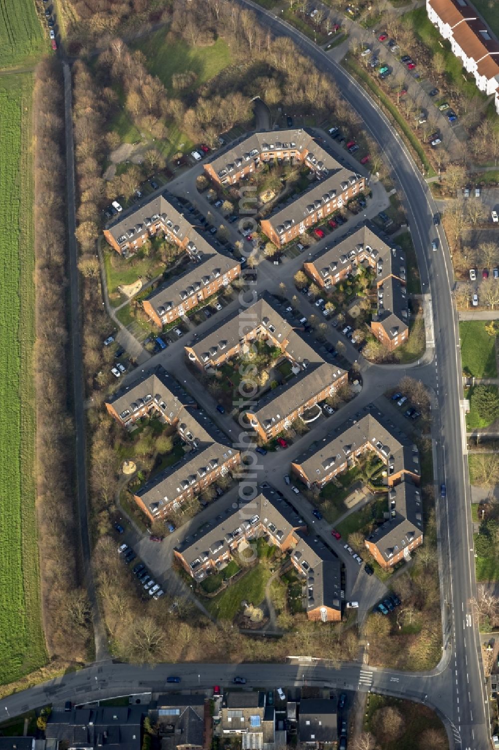 Aerial photograph Dortmund - The housing area of the student union of Dortmund at the street Emil-Figge-Straße in Dortmund in the state North Rhine-Westphalia