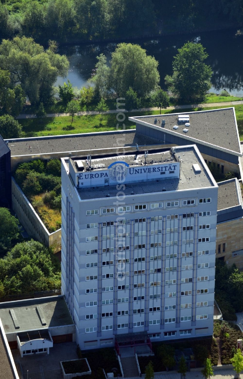 Aerial image Frankfurt (Oder) - View of student living complex of the Viadrina European University Frankfurt (Oder) in Brandenburg