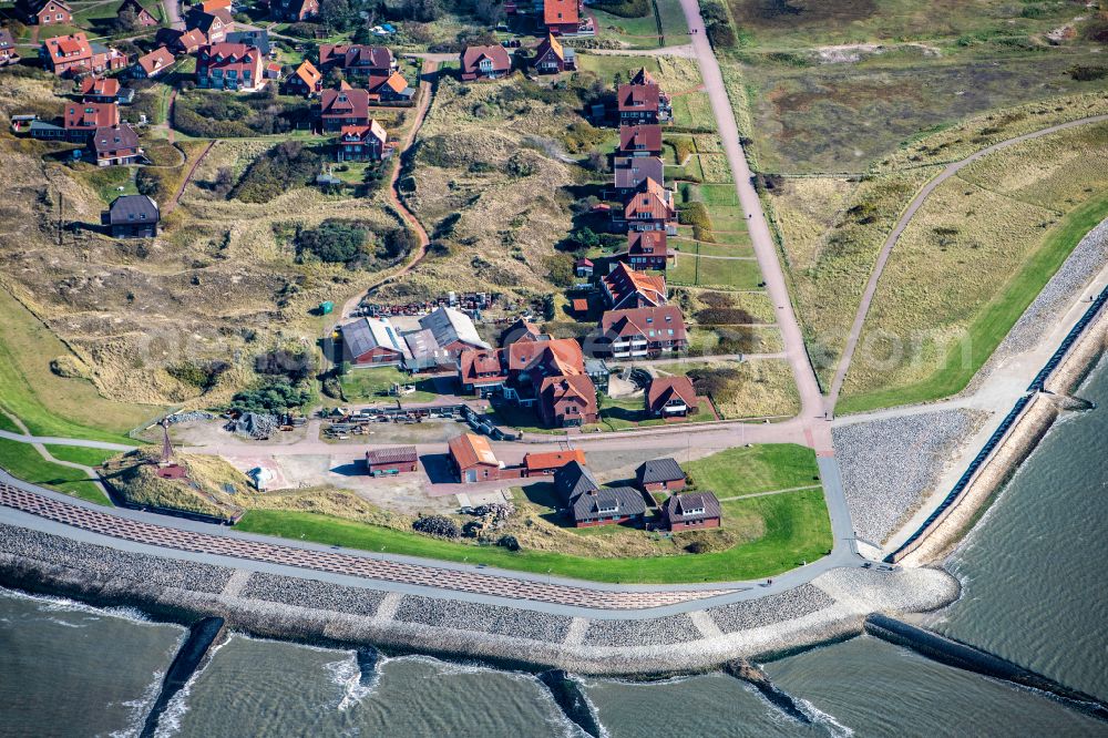 Aerial image Baltrum - Storm surge protective structure in the Weststrand in Baltrum in the state Lower Saxony, Germany