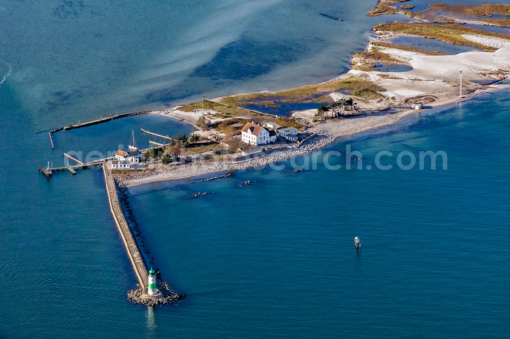 Aerial photograph Kappeln - Storm damage to the coastal landscape of the Schleimuende pilot island between the Schlei and the Baltic Sea in Hasselberg in the federal state of Schleswig-Holstein, Germany