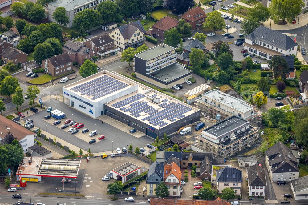 Aerial image Hamm - Store of the Supermarket Aldi on street Kleine Amtsstrasse in the district Heessen in Hamm at Ruhrgebiet in the state North Rhine-Westphalia, Germany