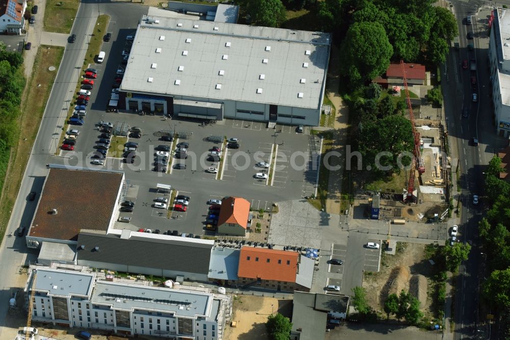 Aerial photograph Berlin - Store of the Supermarket EDEKA Center Brehm in the district Mahlsdorf in Berlin, Germany