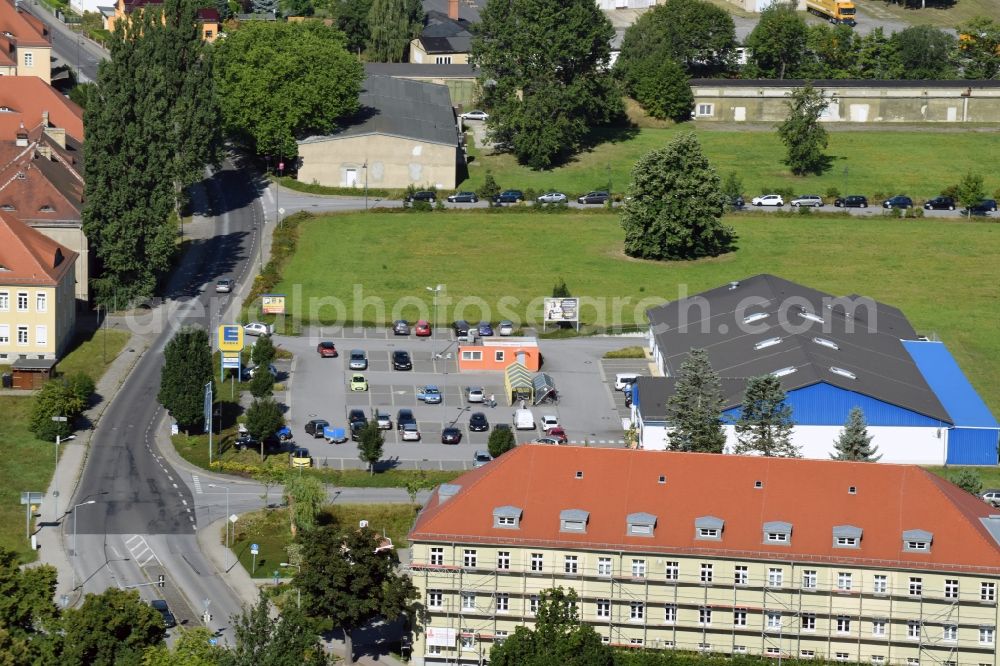 Aerial photograph Kamenz - Store of the Supermarket EDEKA in Kamenz in the state of Saxony